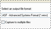 Capture setup. Select an output file format
