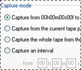 Selecting a DV capture mode